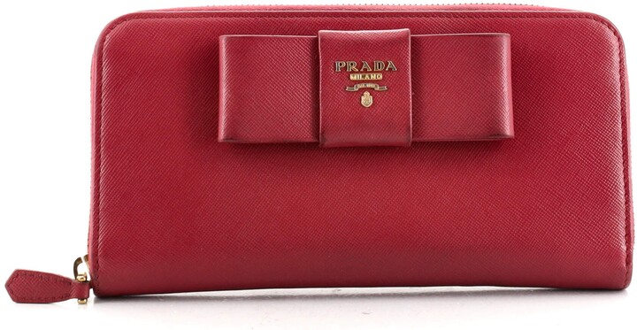 prada saffiano bow wallet