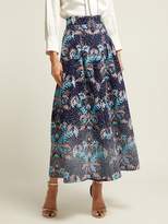 Thumbnail for your product : Peter Pilotto Floral Print Cloque Culottes - Womens - Navy Multi