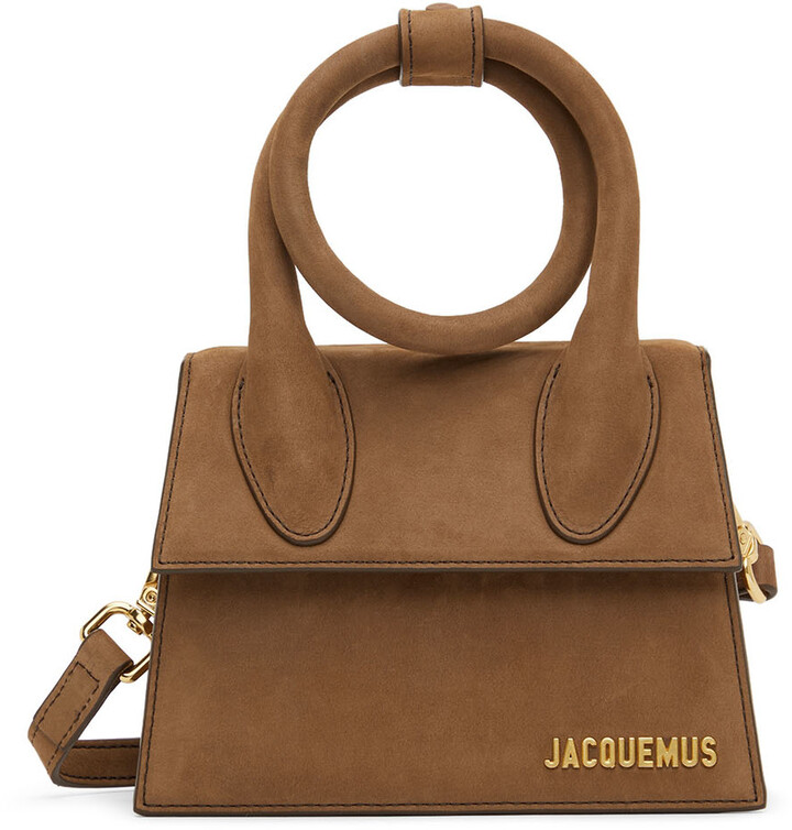 Jacquemus Brown Suede ‘Le Chiquito Noeud’ Top Handle Bag - ShopStyle