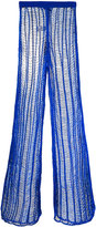 Balmain - long ladder stitch trousers - women - Acrylique/Polyamide/Polyester - 36
