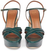 Thumbnail for your product : Malone Souliers Mila Platform Crocodile-effect Leather Sandals - Dark Green