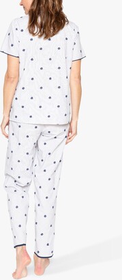 Nora Rose by Cyberjammies Jolene Embroidered Pyjama Set, White/Navy -  ShopStyle