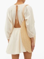 Thumbnail for your product : Loup Charmant Kitta Backless Batwing-sleeve Cotton Mini Dress - Ivory