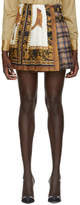 Thumbnail for your product : Versace Multicolor Tartan Silk Pleated Miniskirt