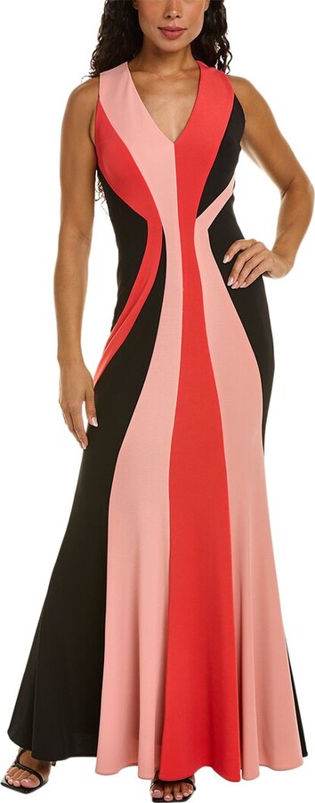 Mikael Aghal Colorblocked Gown - ShopStyle Evening Dresses