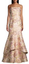 Thumbnail for your product : Aidan Mattox Jacquard Strapless Tiered Gown