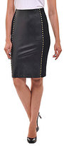 Thumbnail for your product : Peter Nygard Studded Faux-Leather-Paneled Pencil Skirt