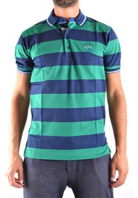 Paul & Shark Men's Blue/green Cotton Polo Shirt.