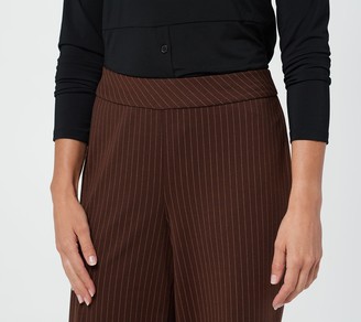 Joan Rivers Classics Collection Joan Rivers Pinstripe Regular Wide Leg Pull-On Ankle Pant