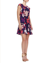Thumbnail for your product : Ali Ro Cap Sleeve Floral Print Dress, Dark Violet