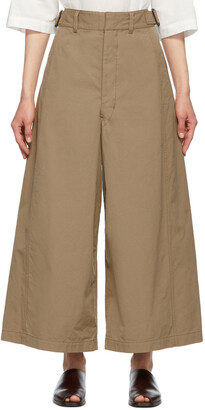 Lemaire Tan Cropped Large Trousers