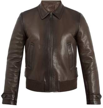 Prada Zip-through leather bomber jacket