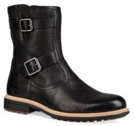 UGG Motorcycle Leather & Shearling-Lined Boots