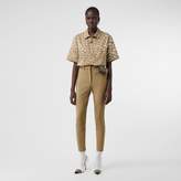 Thumbnail for your product : Burberry Lambskin Panel Stretch Crepe Jersey Trousers