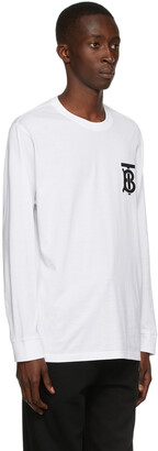 Burberry White Monogram Atherton Long Sleeve T-Shirt
