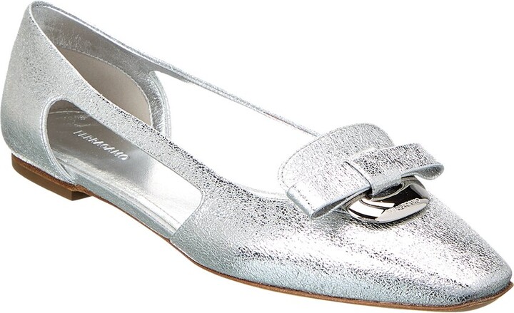 Ferragamo Cutout Leather Ballet Flat