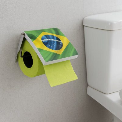 Evideco Brazil Wall Mounted Printed Toilet Paper Holder Tissue One Roll Dispenser