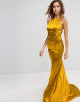 Thumbnail for your product : Jarlo Tall High Neck Fishtail Maxi Dress With Strappy Open Back Detail