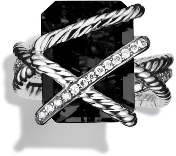 David Yurman Cable Wrap Ring with Black Onyx and Diamonds ShopStyle
