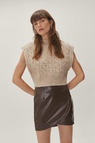 Thumbnail for your product : Nasty Gal Womens Faux Leather Button Down Mini Skirt - Brown - 4