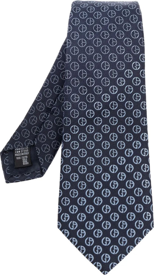 Giorgio Armani Monogram-Pattern Silk Tie