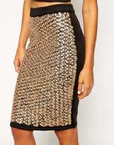 Thumbnail for your product : ASOS co-ord Pencil Skirt in Scuba with Gold Embellishment