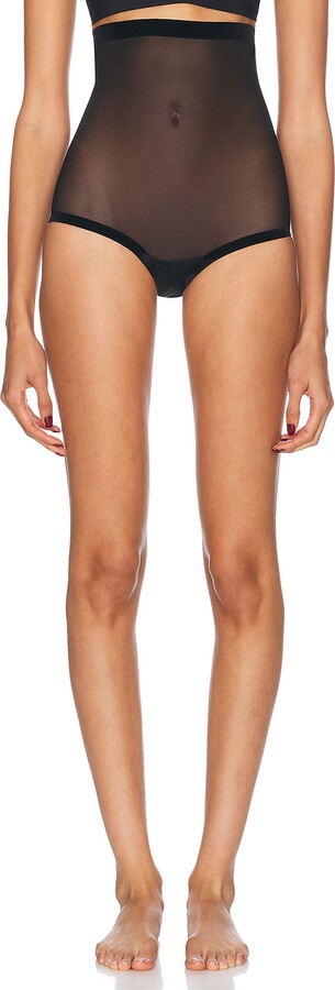 Wolford Tulle Control High Waisted Panty in Black