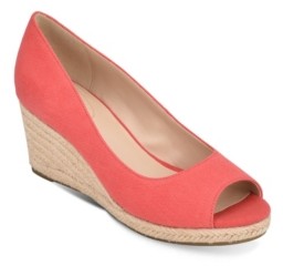 coral colored wedge sandals