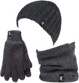 Thumbnail for your product : Heat Holders - Thermal Winter Fleece Cable knit Hat, Neck Warmer and Gloves set for Men