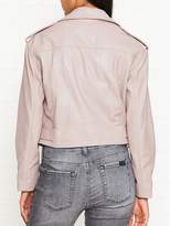 Thumbnail for your product : AllSaints Anderson Leather Biker Jacket - Pink