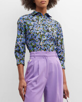 Floral Print Classic Button-Front Shi 