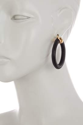 Trina Turk Leather 50mm Hoop Earrings