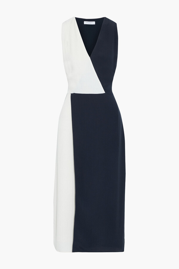 Equipment Galane Twotone Crepe Midi Dress ShopStyle