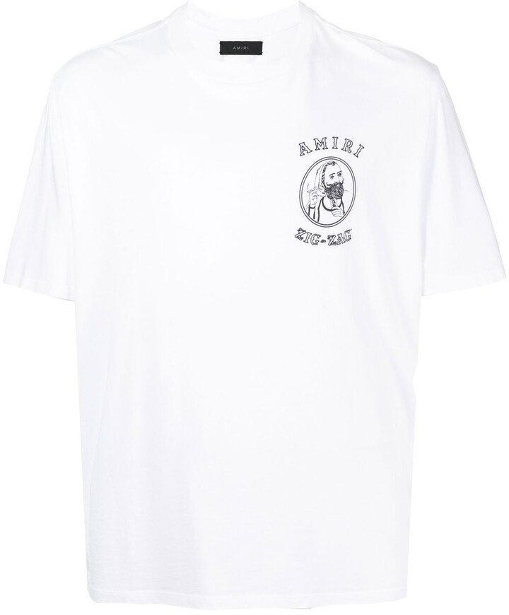 Amiri x Zig Zag logo-print short-sleeved T-shirt - ShopStyle