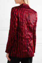 Thumbnail for your product : Ann Demeulemeester Striped Satin And Twill Blazer - Claret