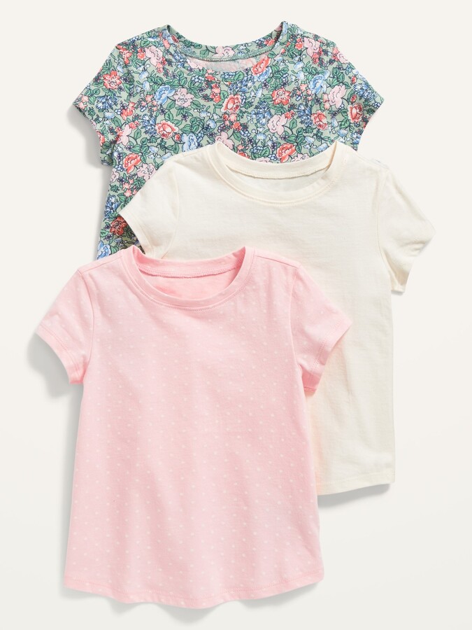 Unisex 3-Pack Short-Sleeve T-Shirt for Toddler