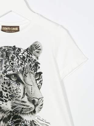 Roberto Cavalli Junior floral tiger print T-shirt