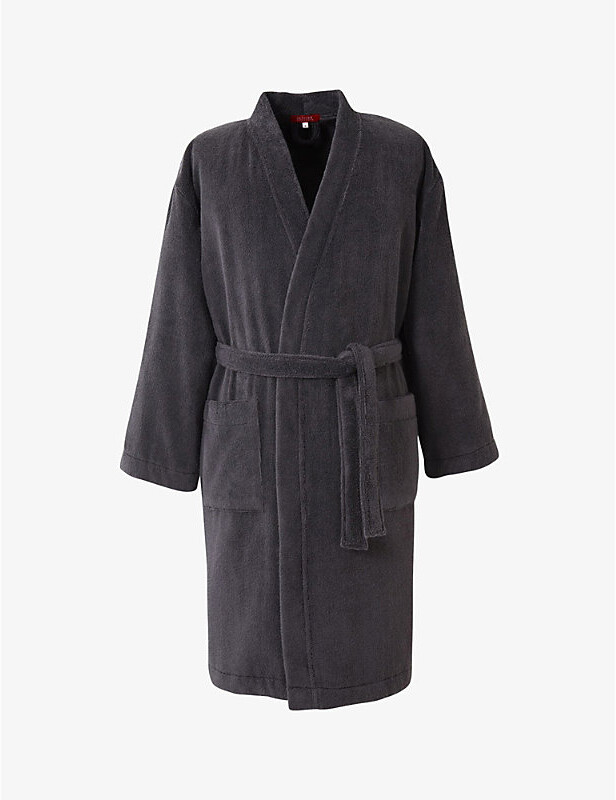 Olivier Alizee spreadcollar cotton bathrobe ShopStyle Robes