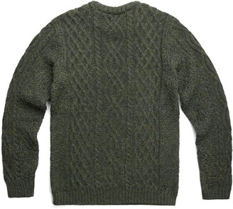 Paul James Knitwear - Jarvis Mens British Wool Aran Cable Sweater - Green
