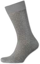 Thumbnail for your product : Grey and Burgundy Micro Dash Socks Size Large by Charles Tyrwhitt