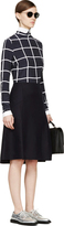 Thumbnail for your product : Thom Browne Navy & Grey Silk Window Pane Blouse