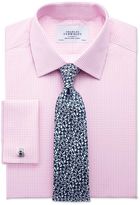 Thumbnail for your product : Charles Tyrwhitt Extra Slim Fit Small Gingham Light Pink Cotton Dress Casual Shirt Single Cuff Size 16/34
