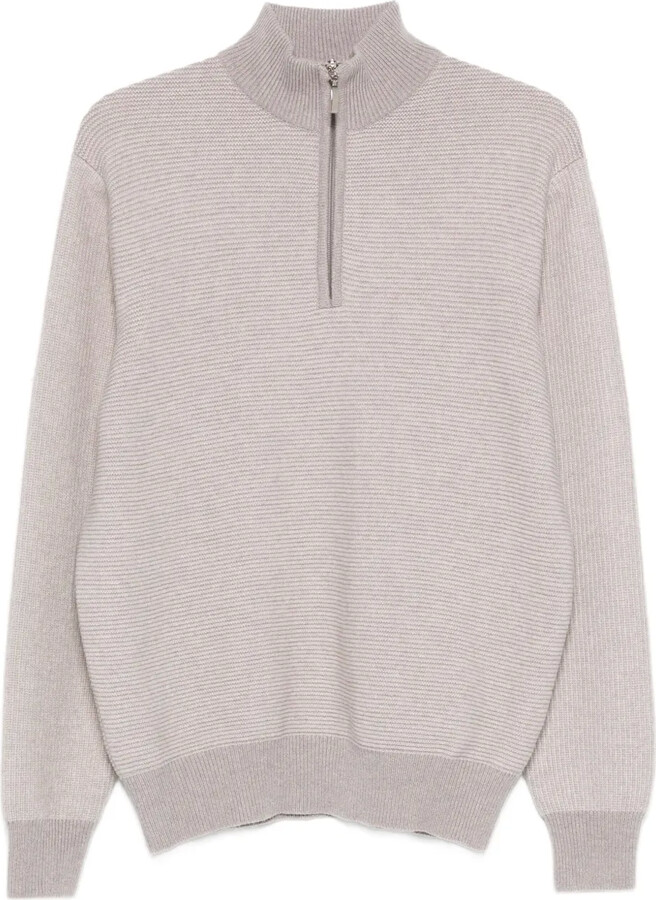Doriani Cashmere Zip Ribbed Sweater