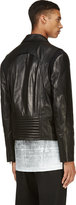 Thumbnail for your product : Public School Black Leather Jersey-Insert Biker Jacket
