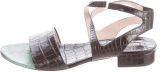 Dries Van Noten Embossed Leather Sandals