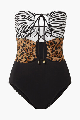 Karla Colletto Osa lace-up animal-print swimsuit