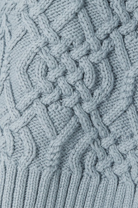 REMAIN Birger Christensen Diana Cable-knit Cotton-blend Sweater - Blue