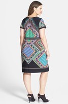 Thumbnail for your product : Calvin Klein Short Sleeve Print Matte Jersey Dress (Plus Size)