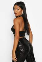 Thumbnail for your product : boohoo Sequin Satin Strappy Bralet