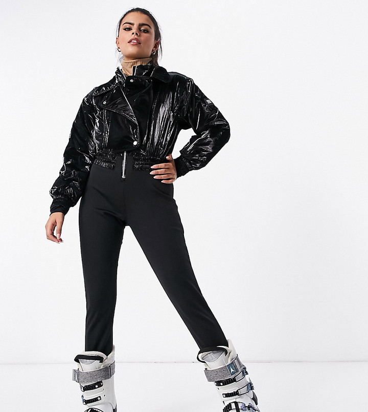 ASOS 4505 Petite ski fitted belted ski suit with fur faux hood - ShopStyle  Outerwear